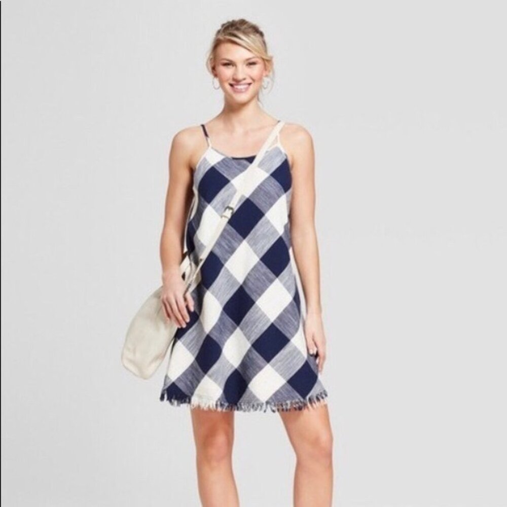 Universal Thread | Blue & White Plaid Mini Dress SZ S